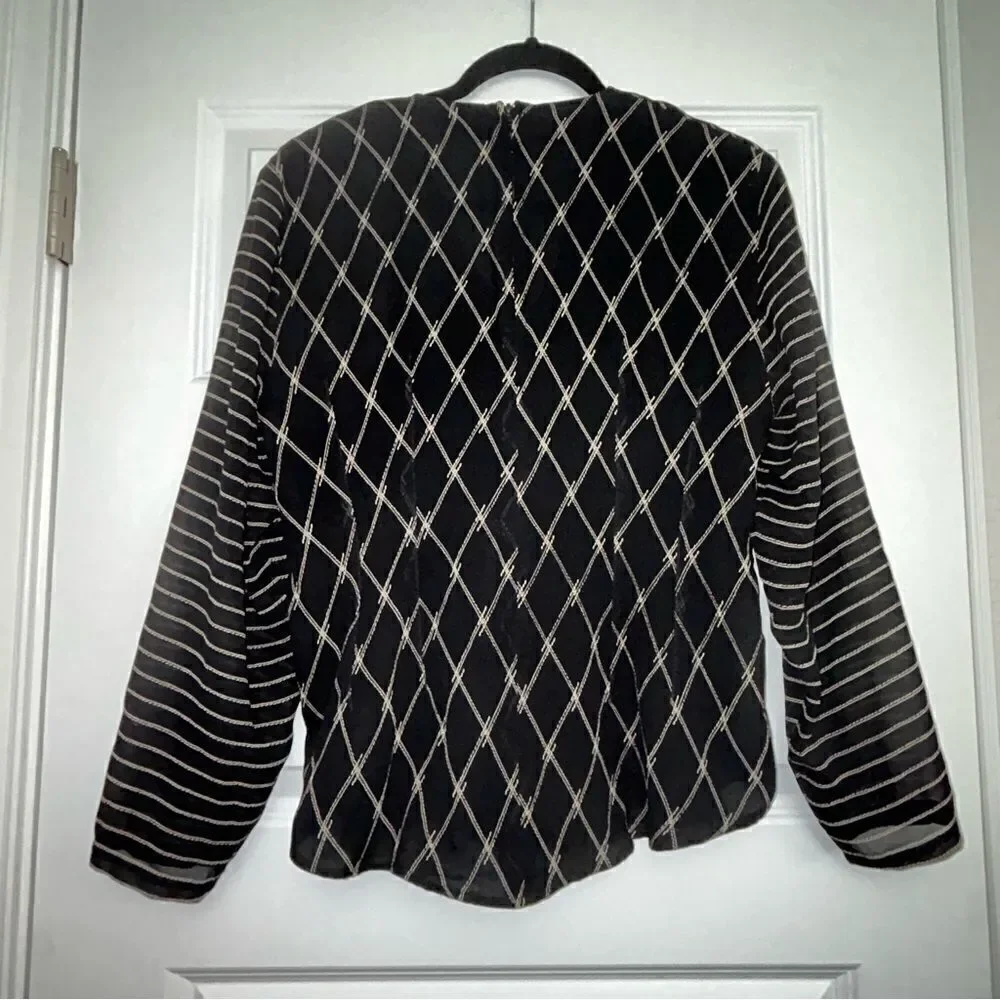 Vera Cristina Silk Sheer Blouse Top